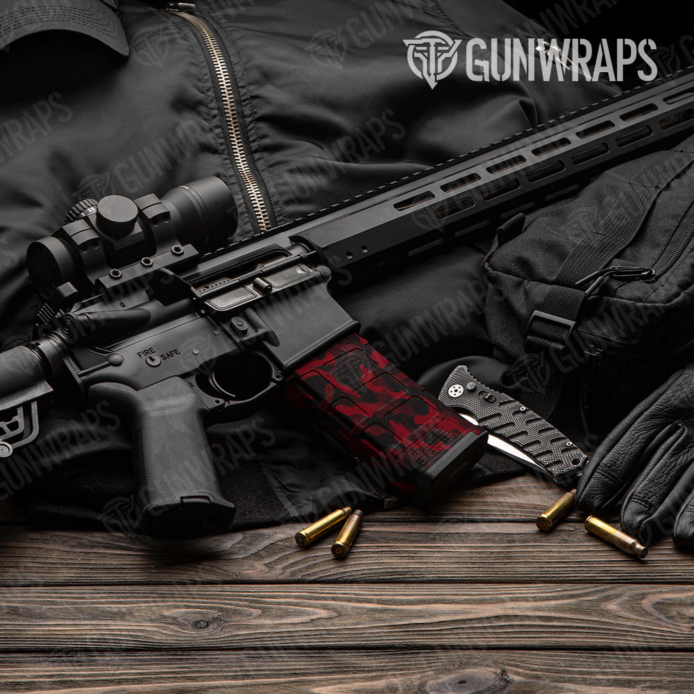 Ragged Vampire Red Camo AR 15 Mag Gun Skin Vinyl Wrap