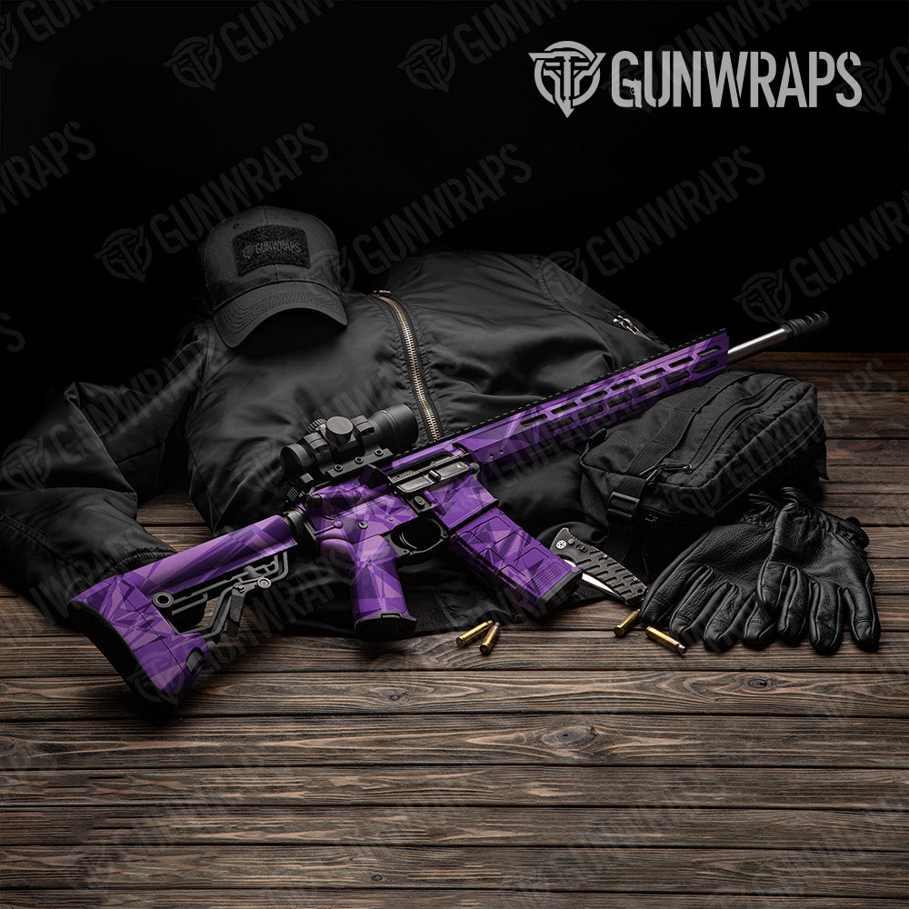 Sharp Elite Purple Camo AR 15 Gun Skin Vinyl Wrap