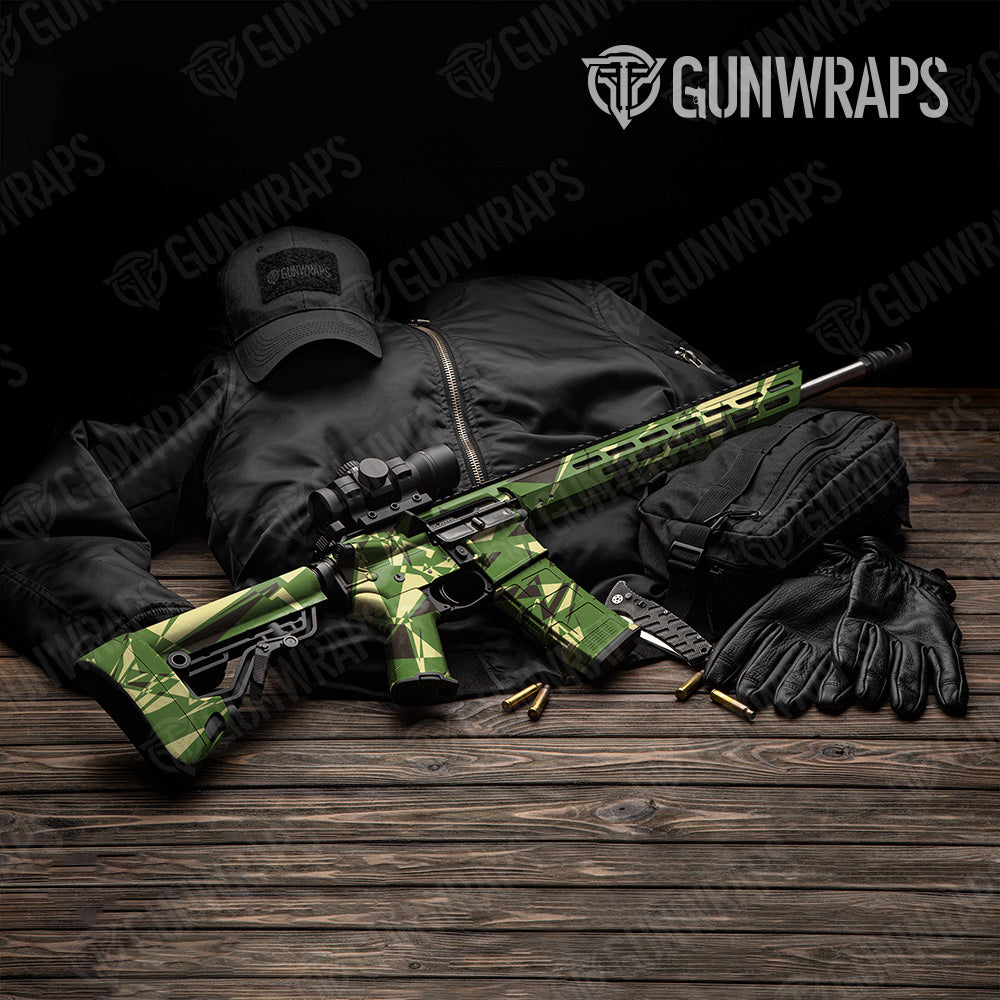 Sharp Jungle Camo AR 15 Gun Skin Vinyl Wrap