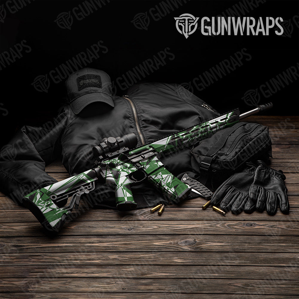 Sharp Green Tiger Camo AR 15 Gun Skin Vinyl Wrap