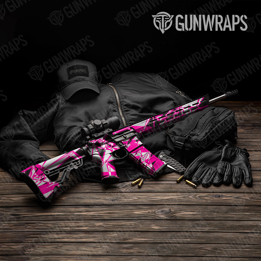 Sharp Magenta Tiger Camo AR 15 Gun Skin Vinyl Wrap