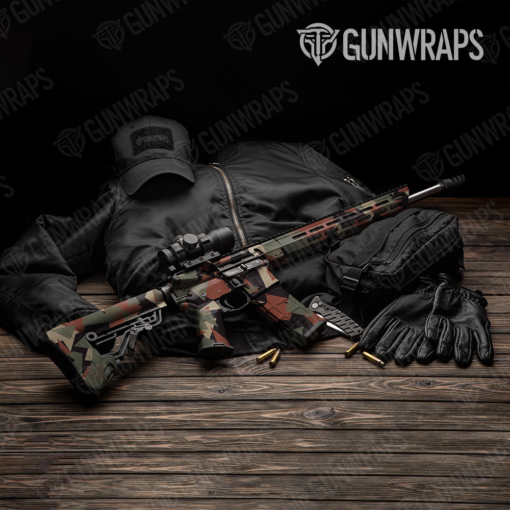 Shattered Militant Copper Camo AR 15 Gun Skin Vinyl Wrap