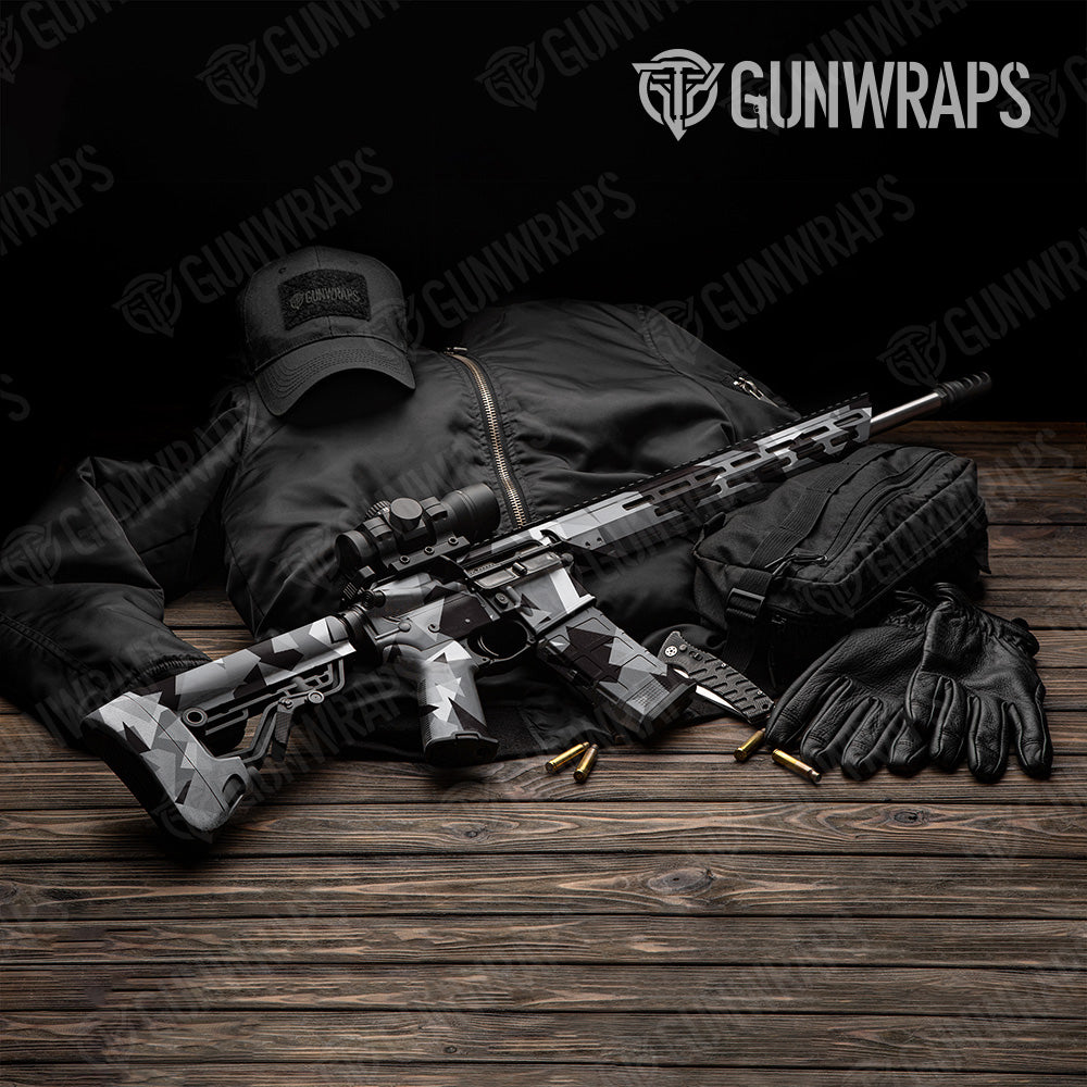 Shattered Urban Night Camo AR 15 Gun Skin Vinyl Wrap