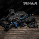 Stone Blue Lightning Marble AR 15 Gun Skin Vinyl Wrap