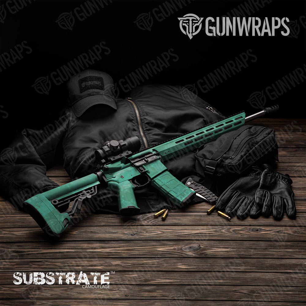 AR 15 Substrate Saltwater Camo Gun Skin Vinyl Wrap Film