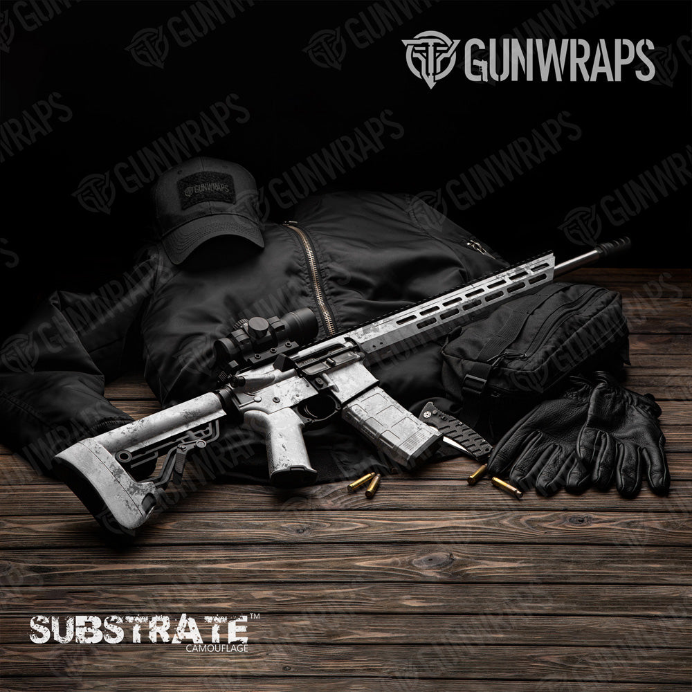 AR 15 Substrate Sedona Snow Camo Gun Skin Vinyl Wrap Film