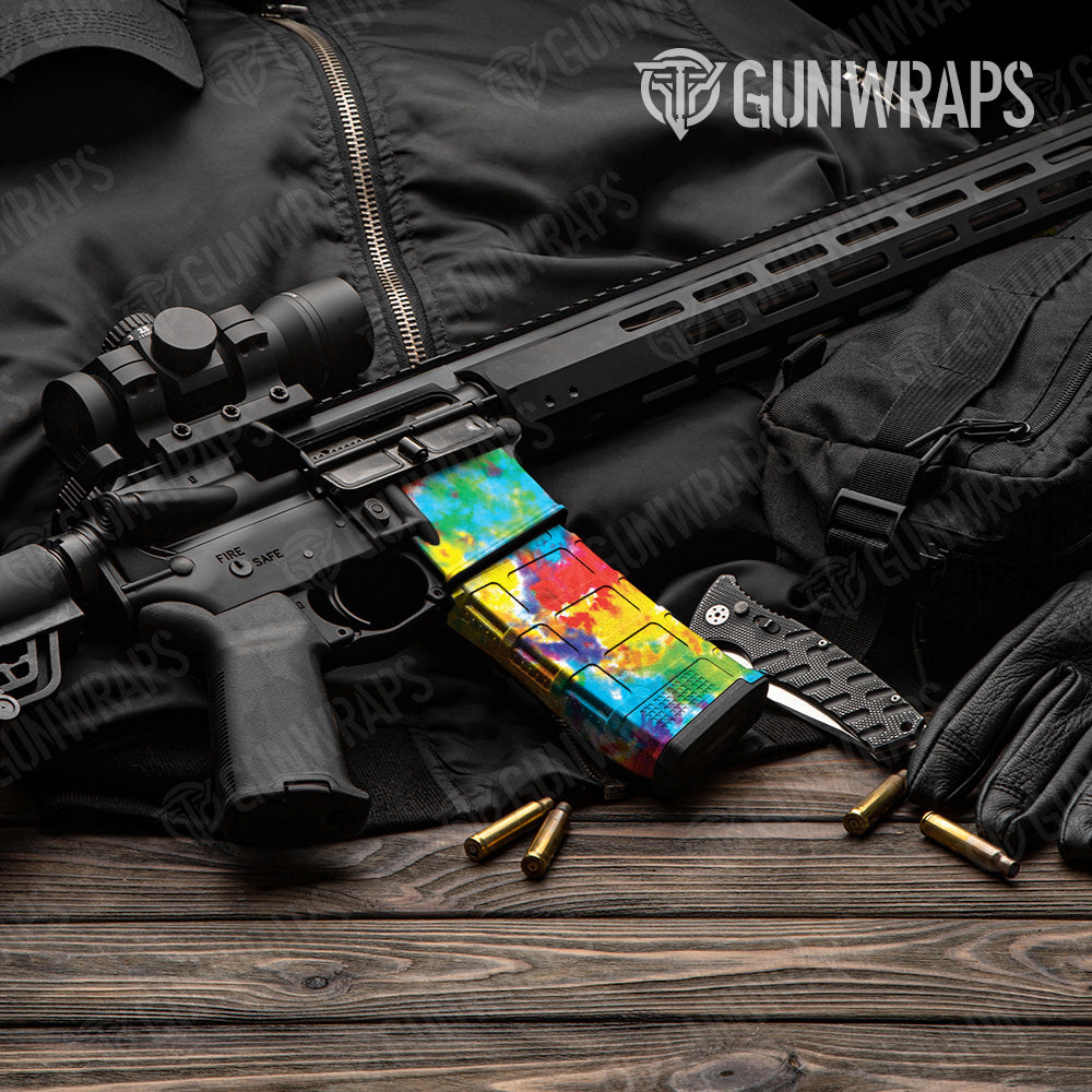 Tie Dye Classic AR 15 Mag & Mag Well Gun Skin Vinyl Wrap