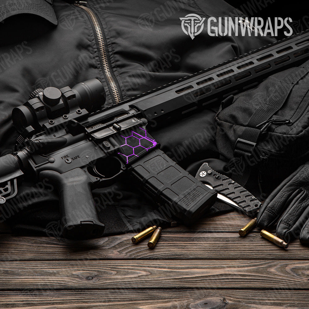 Vivid Hex Purple AR 15 Mag Well Gun Skin Vinyl Wrap