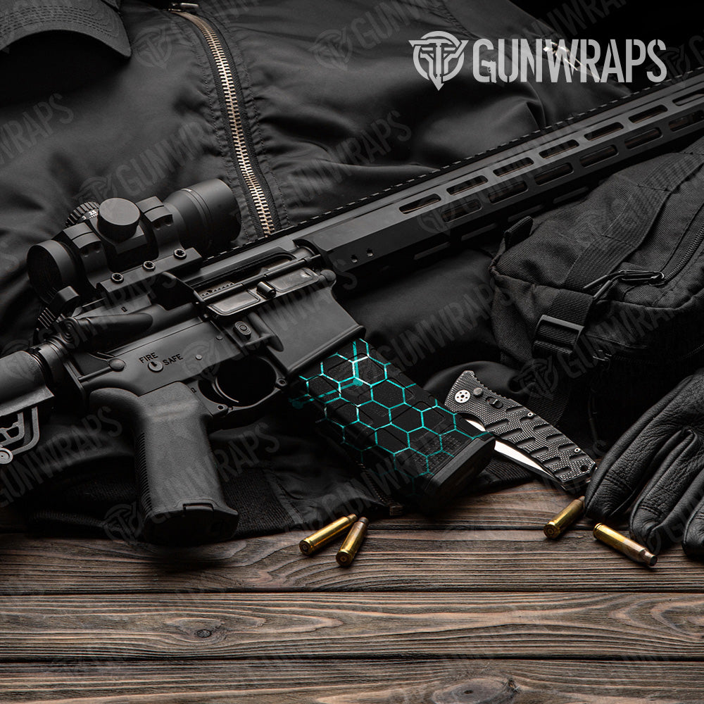 Vivid Hex Tiffany Blue AR 15 Mag Gun Skin Vinyl Wrap