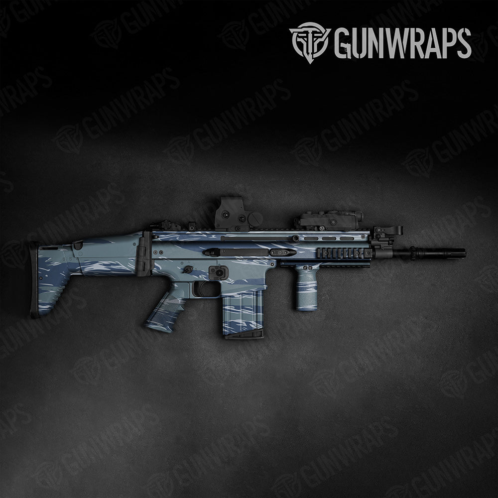 Shredded Navy Camo Tactical Gun Skin Vinyl Wrap