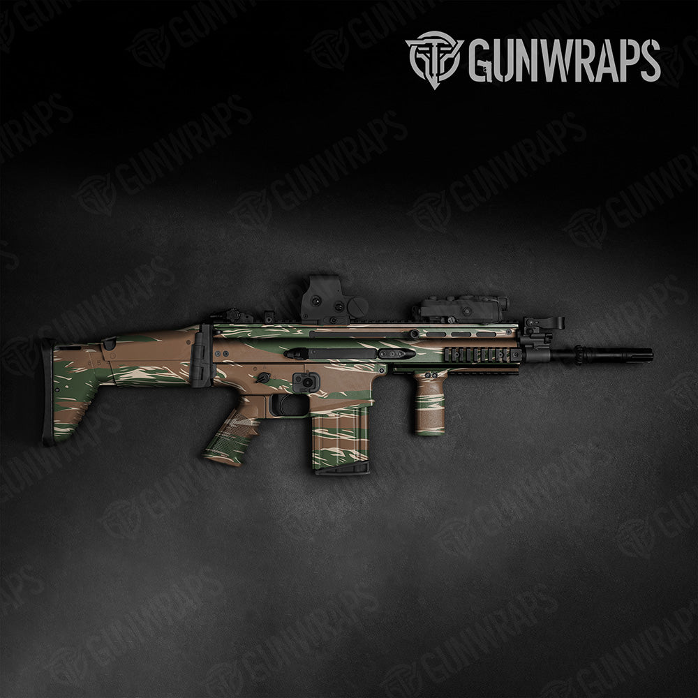 Shredded Woodland Camo Tactical Gun Skin Vinyl Wrap