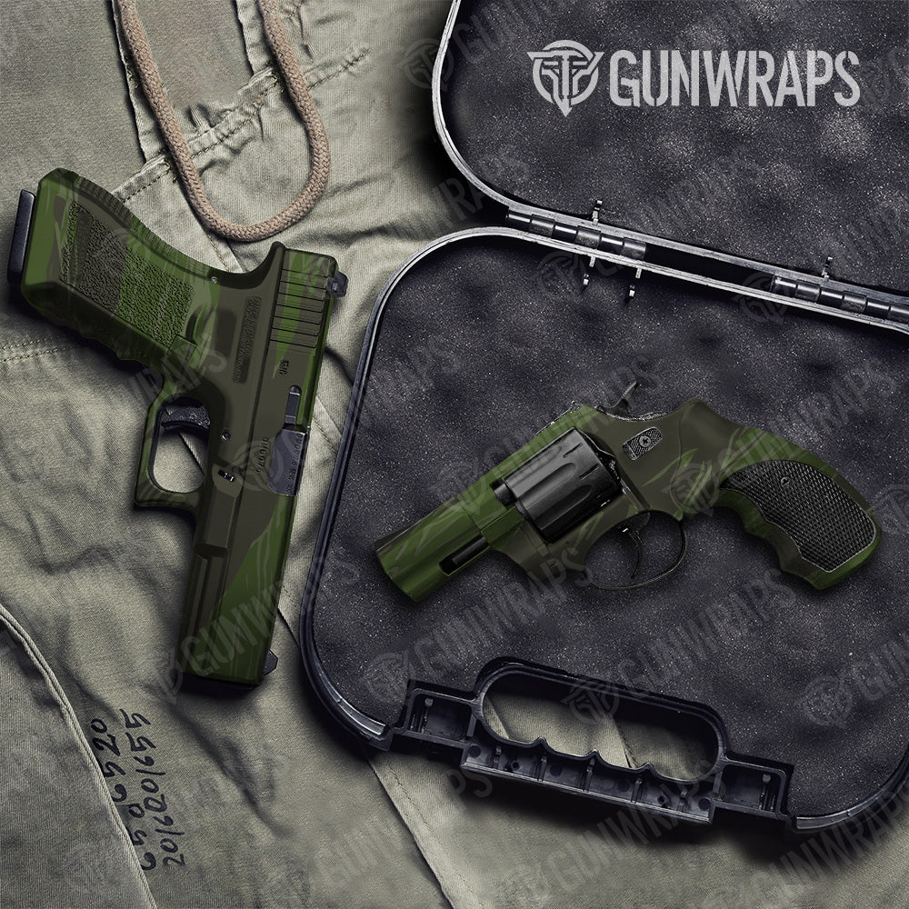 Shredded Army Dark Green Camo Pistol & Revolver Gun Skin Vinyl Wrap