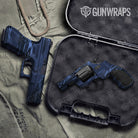 Shredded Blue Midnight Camo Pistol & Revolver Gun Skin Vinyl Wrap