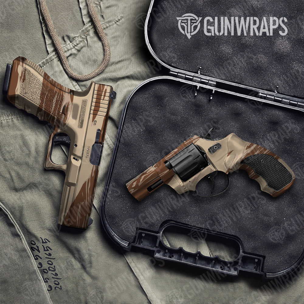 Shredded Desert Camo Pistol & Revolver Gun Skin Vinyl Wrap