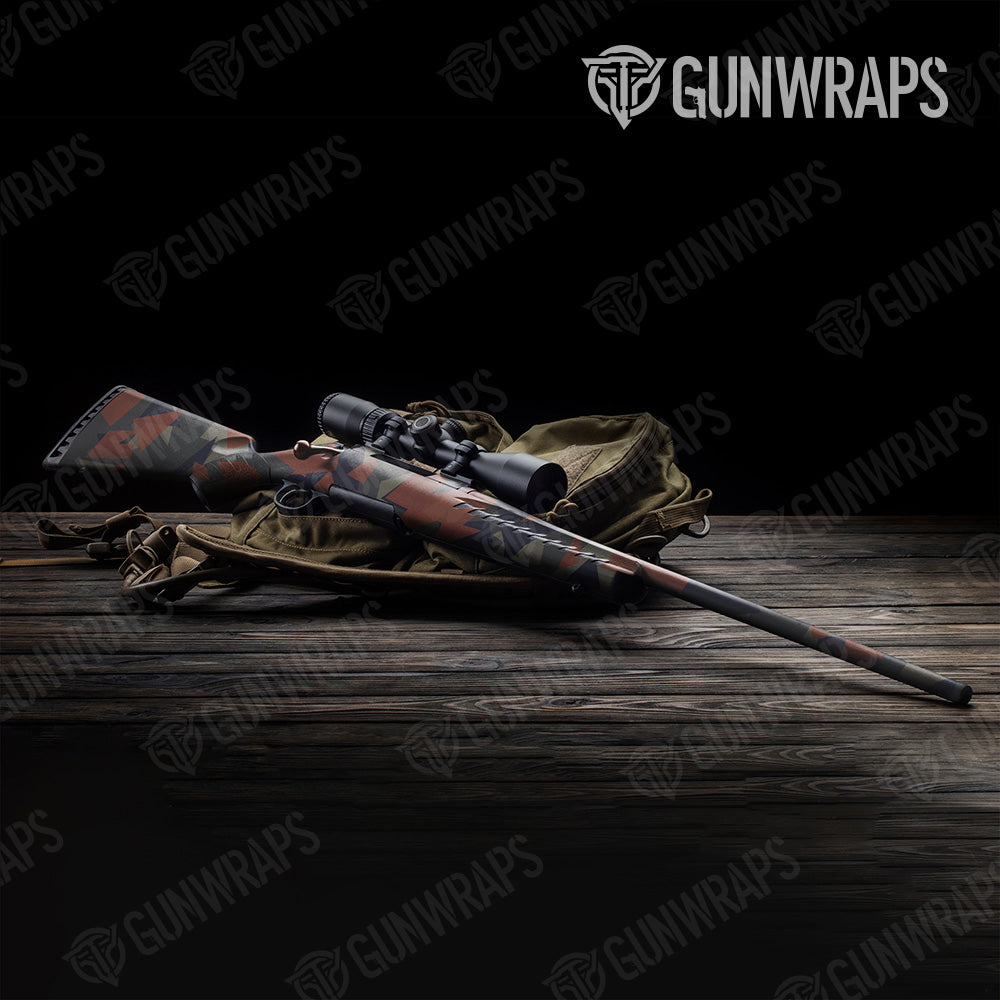 Shattered Blue Copper Camo Rifle Gun Skin Vinyl Wrap