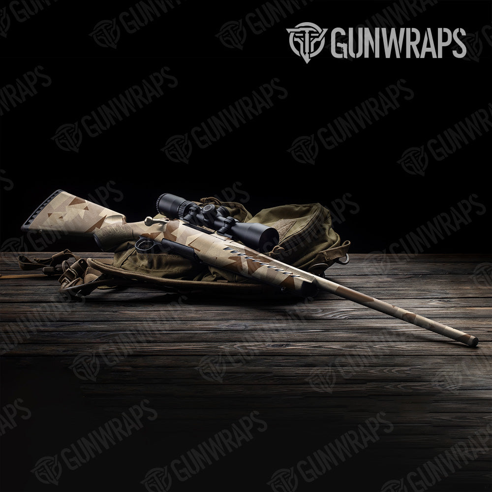 Shattered Desert Camo Rifle Gun Skin Vinyl Wrap