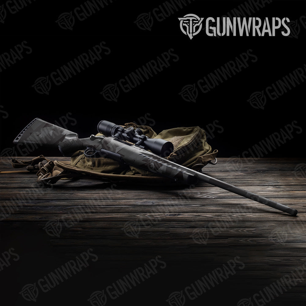 Shattered Elite Black Camo Rifle Gun Skin Vinyl Wrap