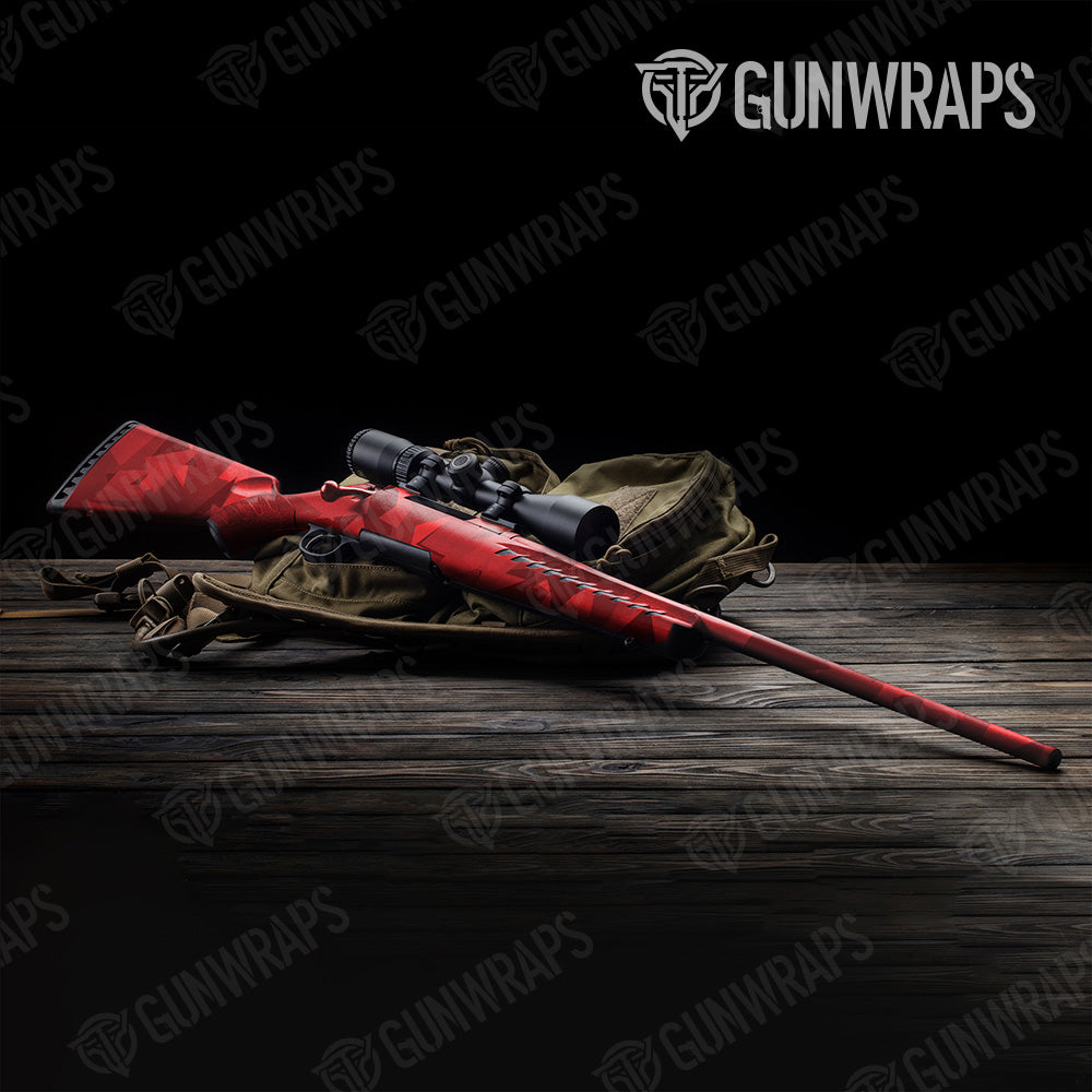 Shattered Elite Red Camo Rifle Gun Skin Vinyl Wrap