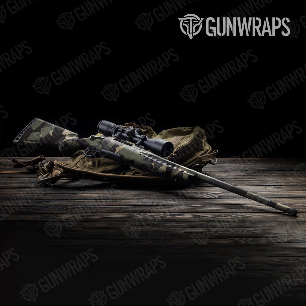 Shattered Militant Charcoal Camo Rifle Gun Skin Vinyl Wrap