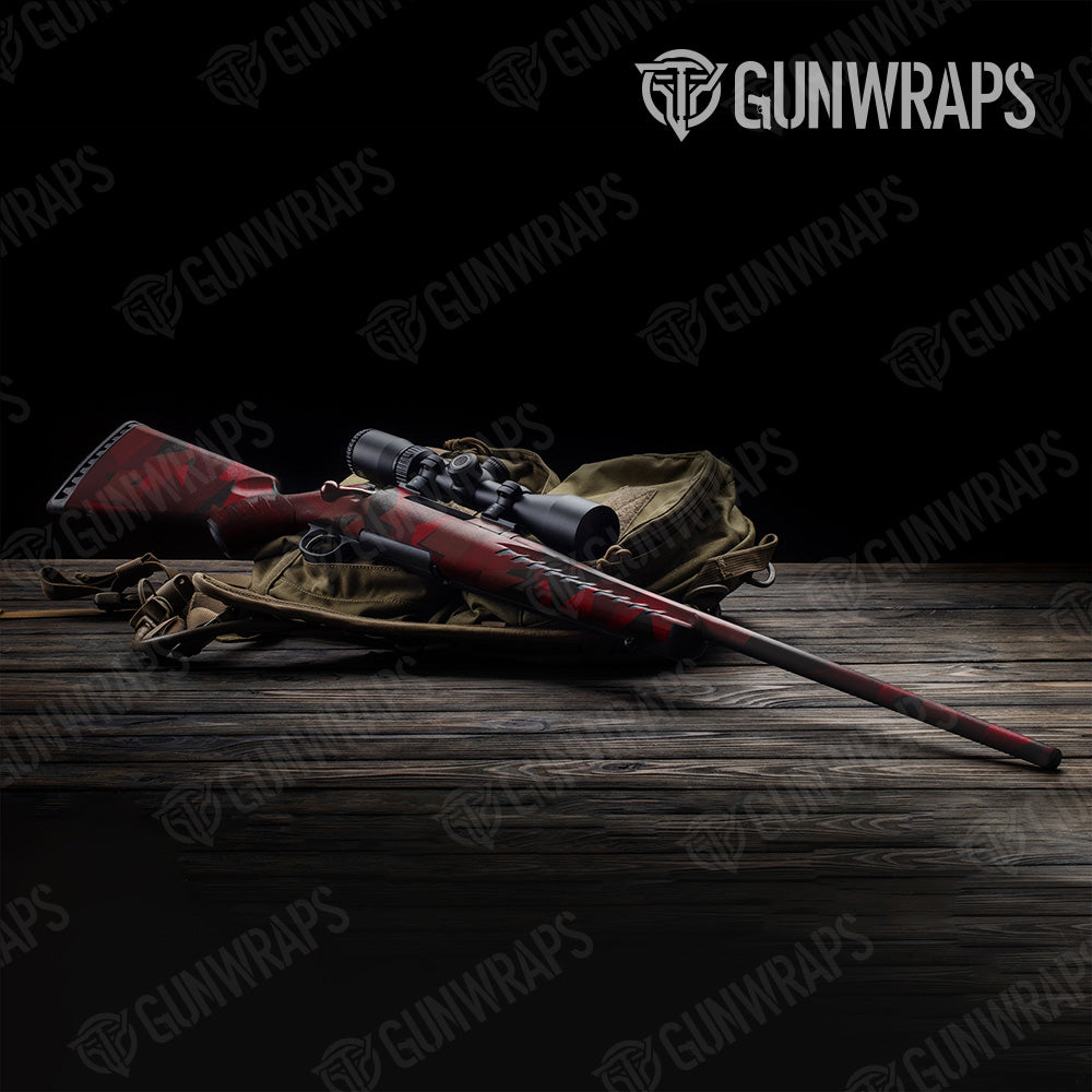 Shattered Vampire Red Camo Rifle Gun Skin Vinyl Wrap