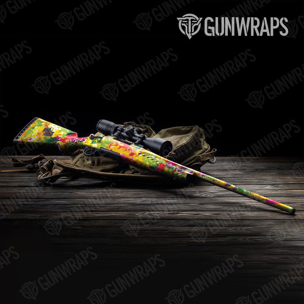 Tie Dye Flower Child Rifle Gun Skin Vinyl Wrap