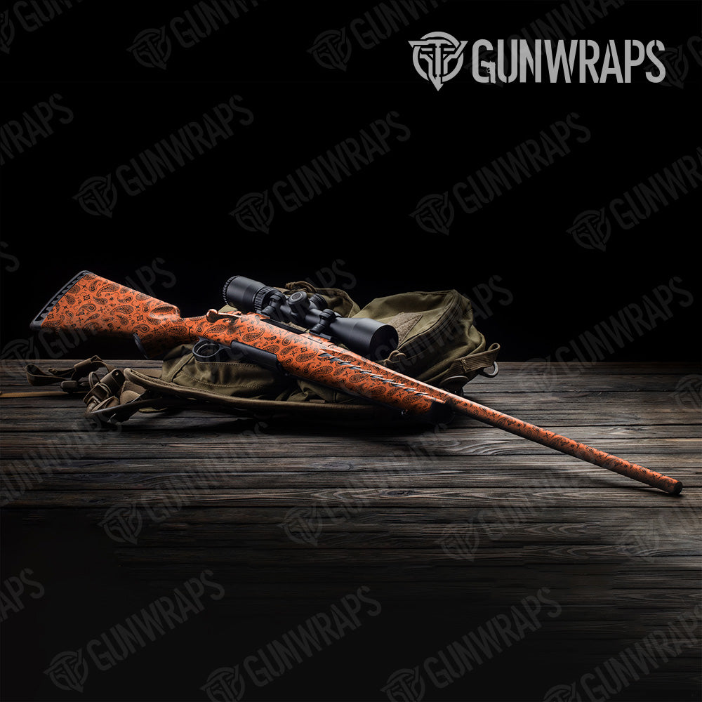 Bandana Orange Black Rifle Gun Skin Vinyl Wrap