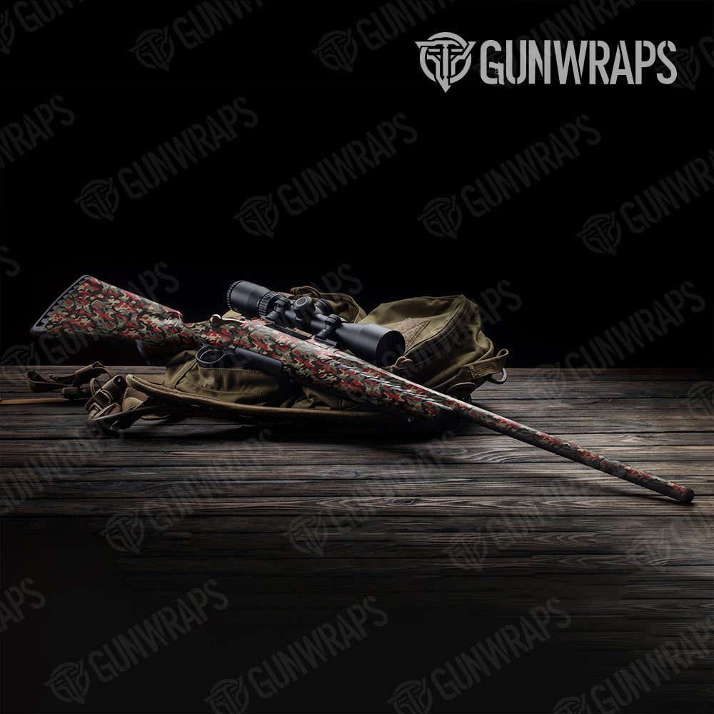 Classic Militant Red Camo Rifle Gun Skin Vinyl Wrap