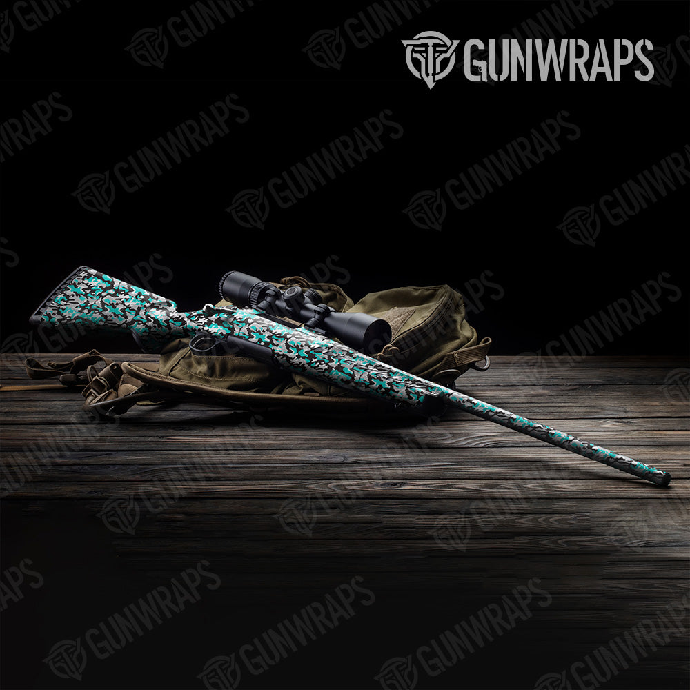 Classic Tiffany Blue Tiger Camo Rifle Gun Skin Vinyl Wrap