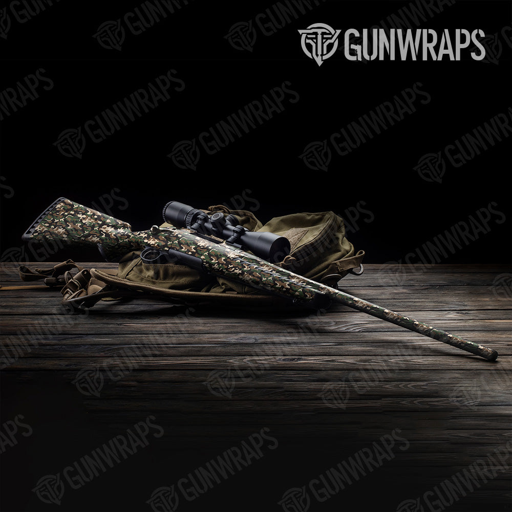 Classic Woodland Camo Rifle Gun Skin Vinyl Wrap