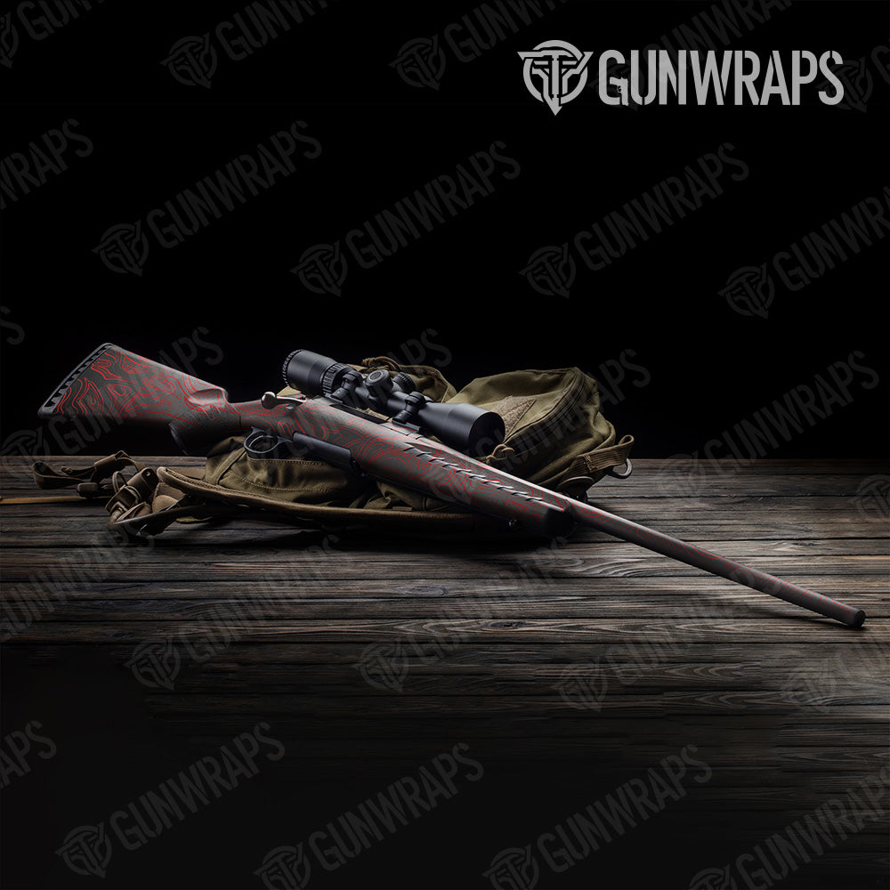 Damascus Red Rifle Gun Skin Vinyl Wrap