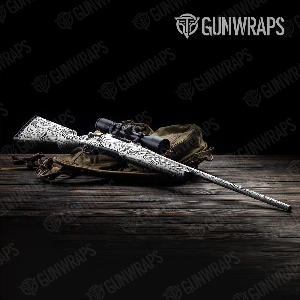 Damascus White Rifle Gun Skin Vinyl Wrap