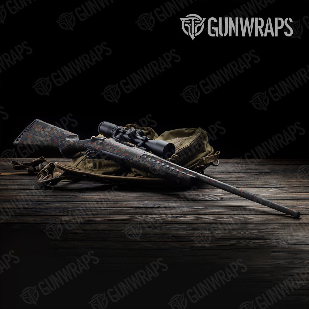 Digital Blue Copper Camo Rifle Gun Skin Vinyl Wrap