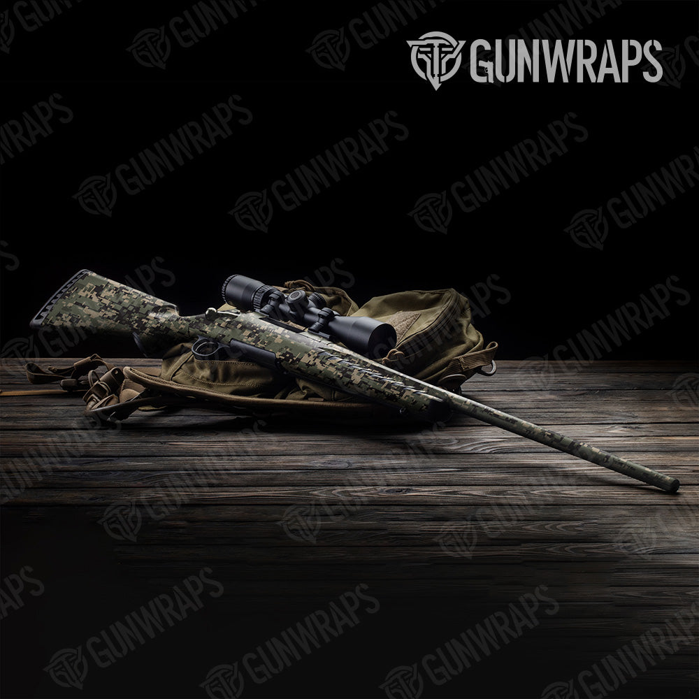 Digital Militant Green Camo Rifle Gun Skin Vinyl Wrap