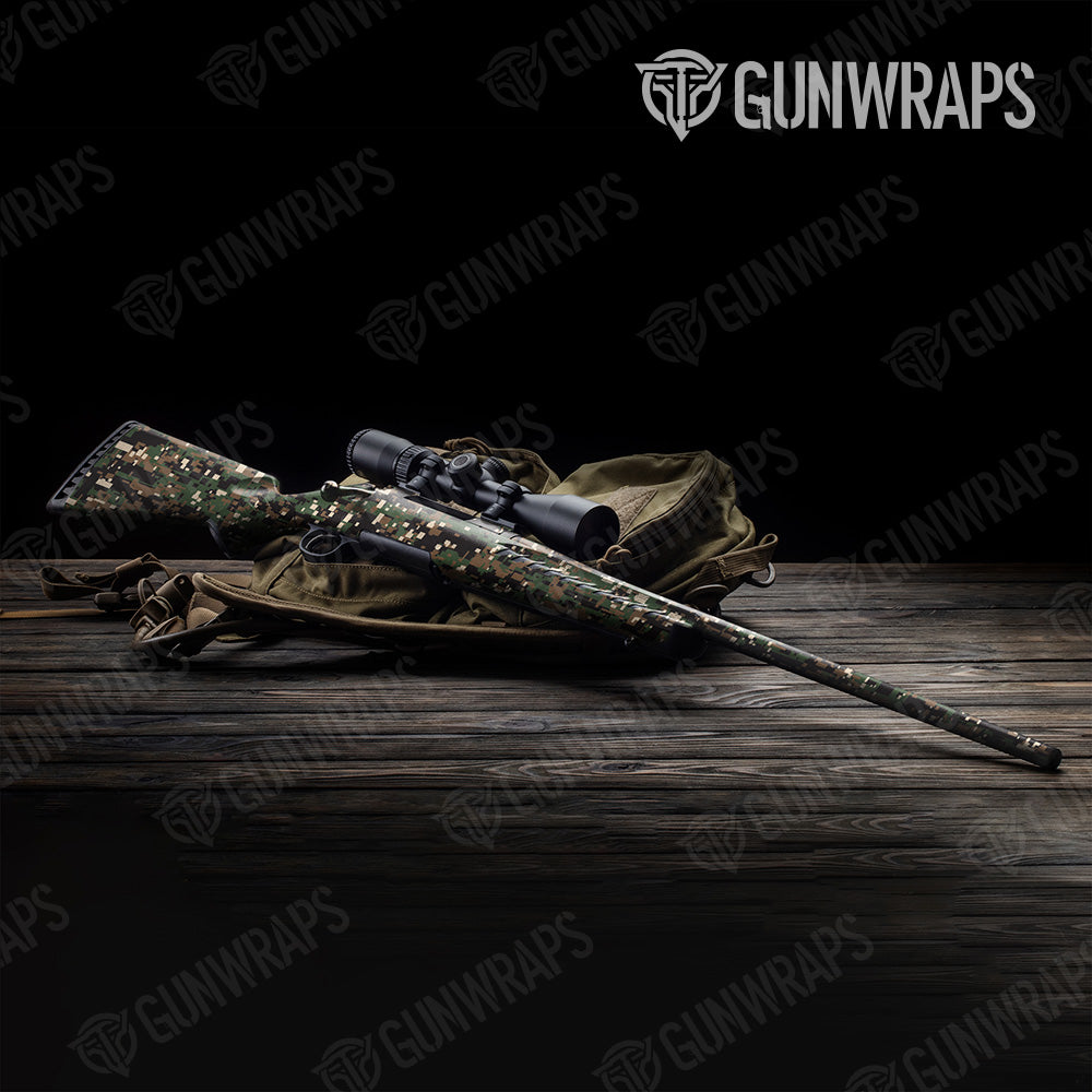 Digital Woodland Camo Rifle Gun Skin Vinyl Wrap