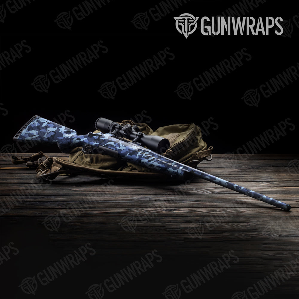 Erratic Blue Urban Night Camo Rifle Gun Skin Vinyl Wrap