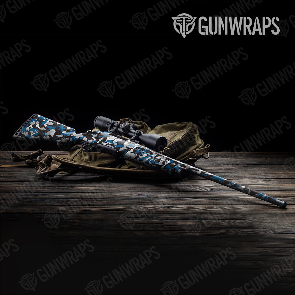 Erratic Blue Tiger Camo Rifle Gun Skin Vinyl Wrap