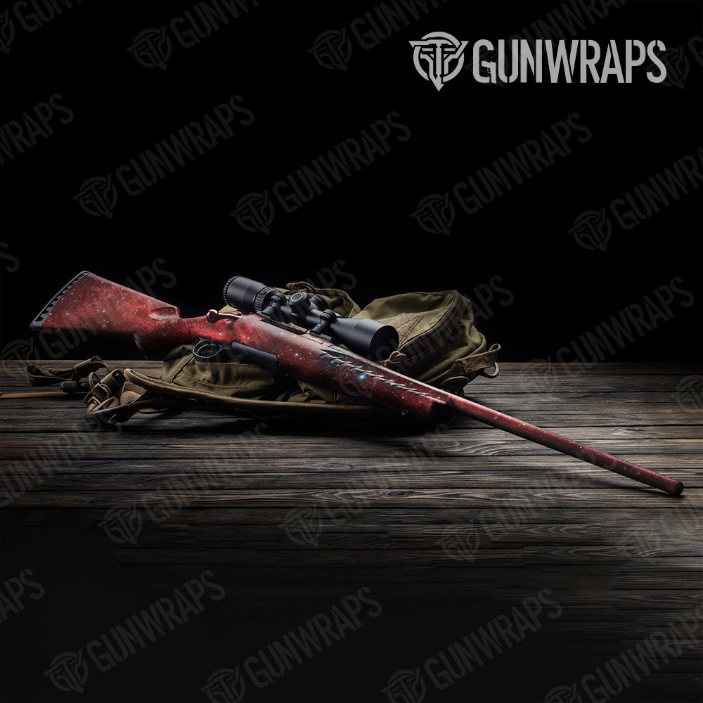 Galaxy Red Nebula Rifle Gun Skin Vinyl Wrap