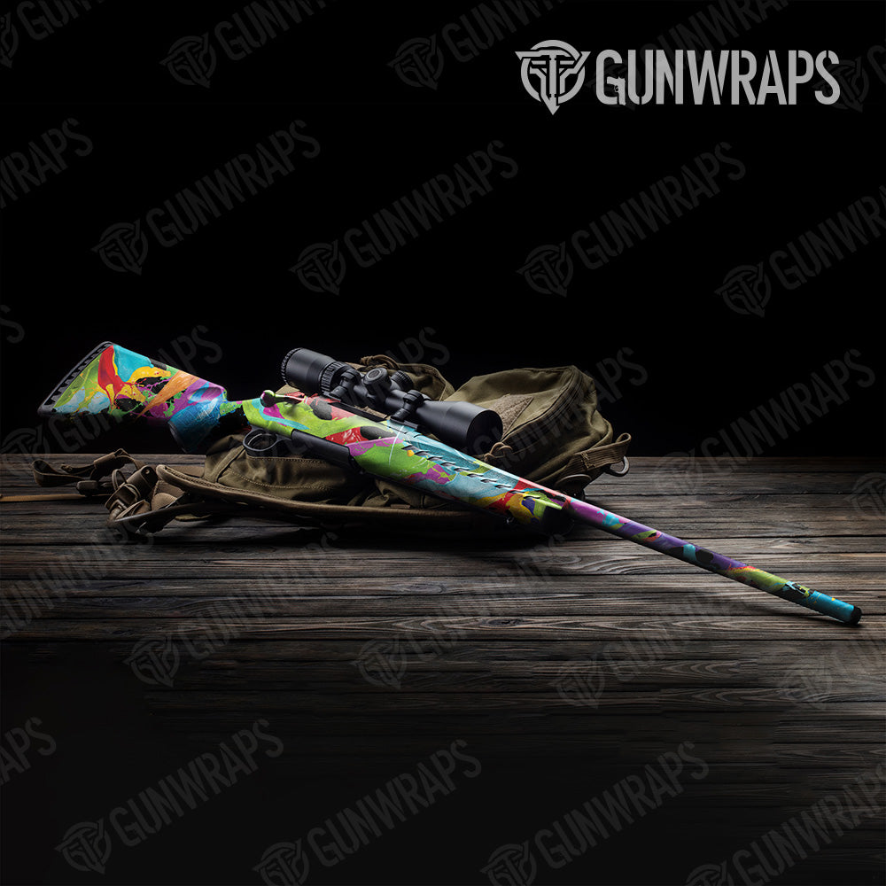 Paint Splatter Black Rifle Gun Skin Vinyl Wrap