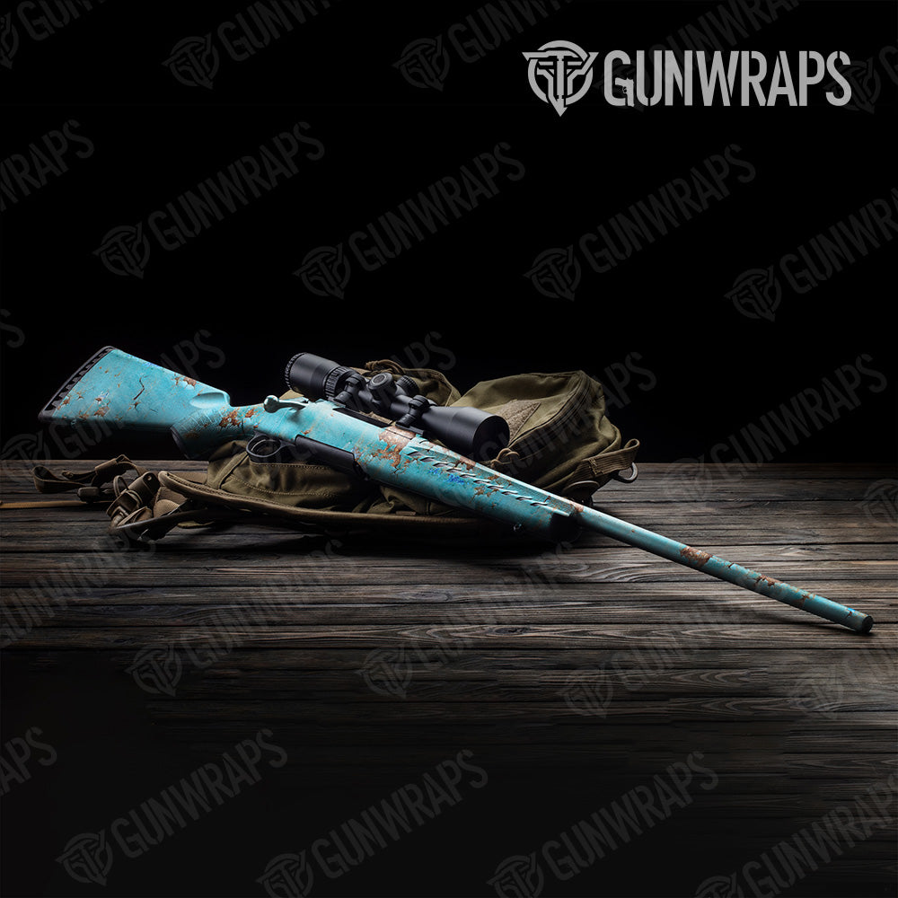 Rust 3D Tiffany Blue Rifle Gun Skin Vinyl Wrap