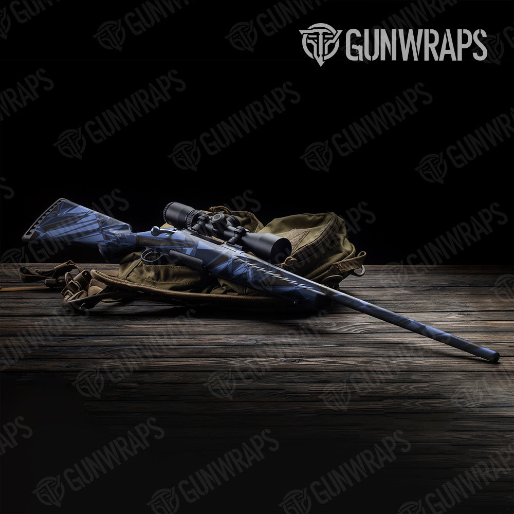 Sharp Blue Midnight Camo Rifle Gun Skin Vinyl Wrap