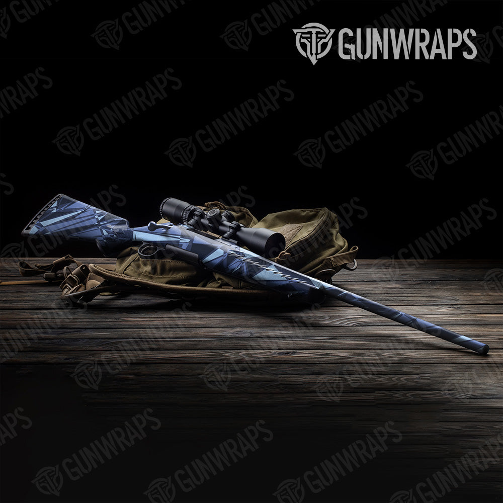 Sharp Blue Urban Night Camo Rifle Gun Skin Vinyl Wrap