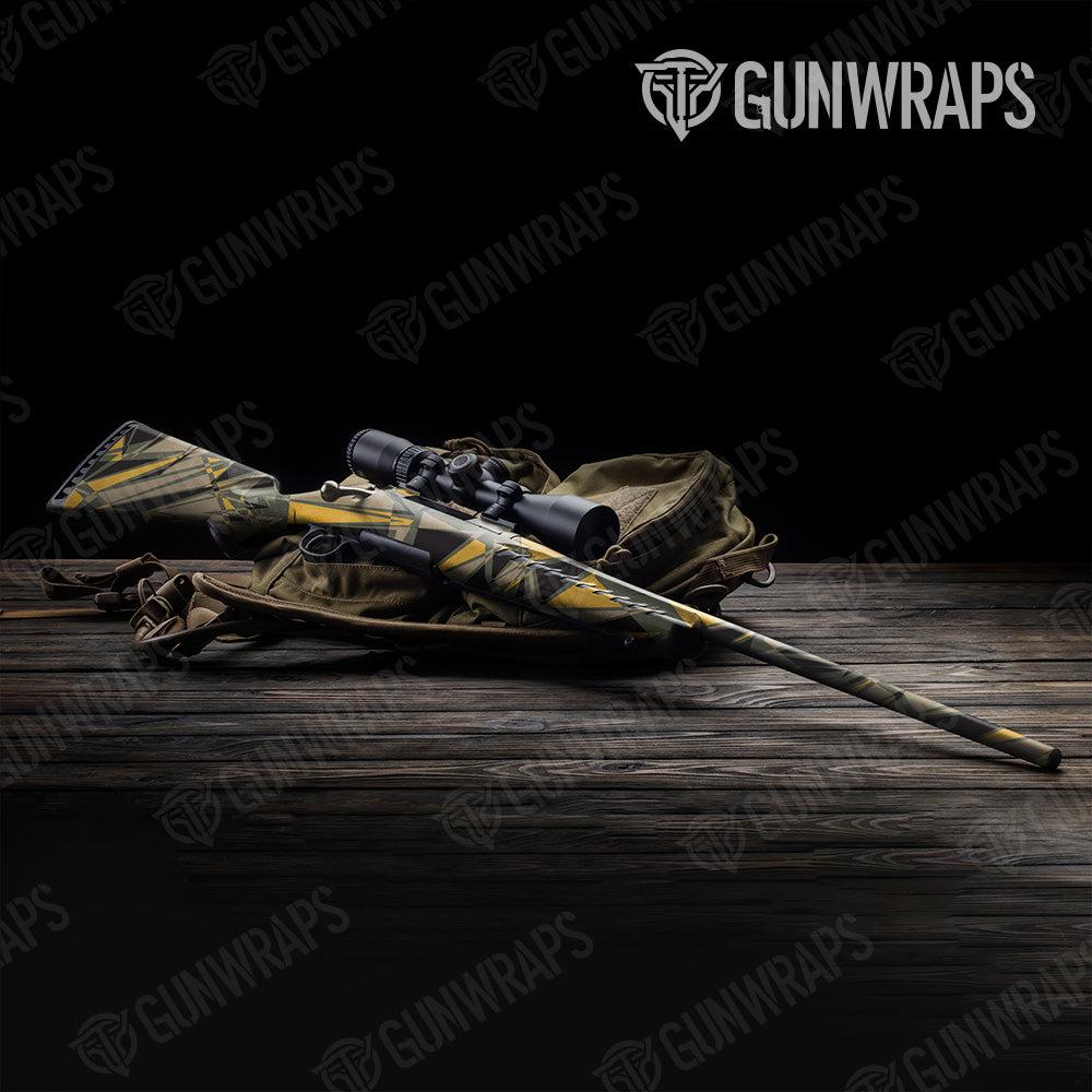 Sharp Militant Yellow Camo Rifle Gun Skin Vinyl Wrap