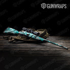 Sharp Tiffany Blue Tiger Camo Rifle Gun Skin Vinyl Wrap