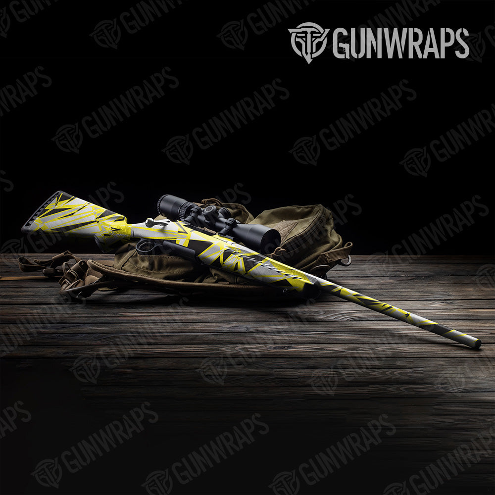 Sharp Yellow Tiger Camo Rifle Gun Skin Vinyl Wrap