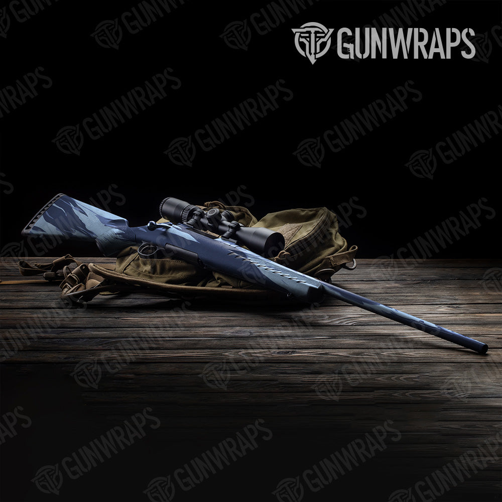 Shredded Blue Urban Night Camo Rifle Gun Skin Vinyl Wrap