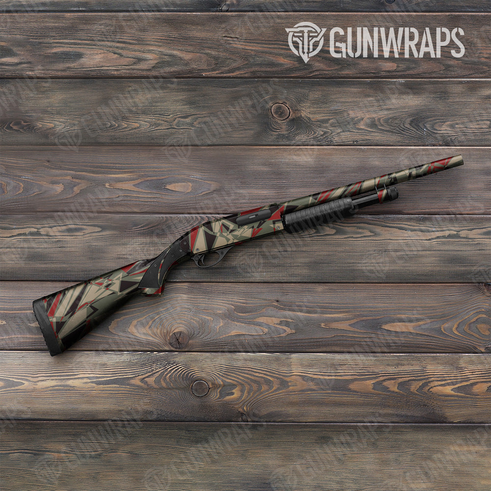 Sharp Militant Red Camo Shotgun Gun Skin Vinyl Wrap