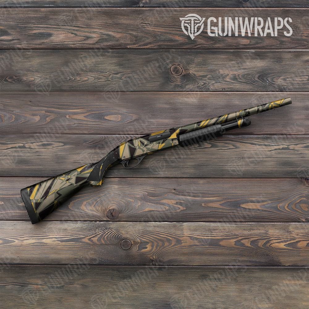 Sharp Militant Yellow Camo Shotgun Gun Skin Vinyl Wrap