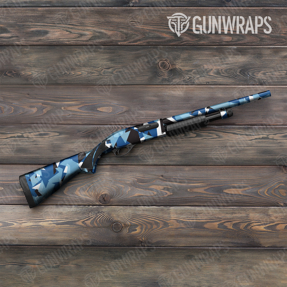 Shattered Baby Blue Camo Shotgun Gun Skin Vinyl Wrap