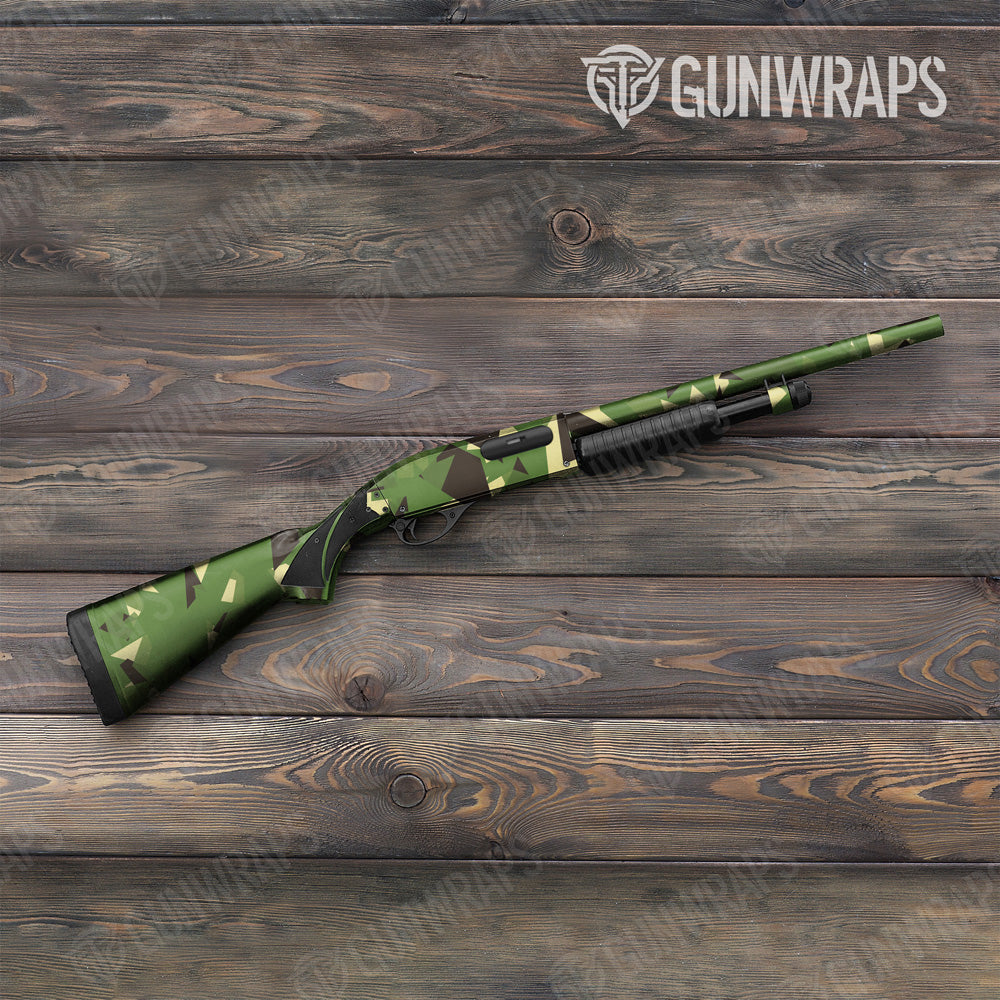 Shattered Jungle Camo Shotgun Gun Skin Vinyl Wrap