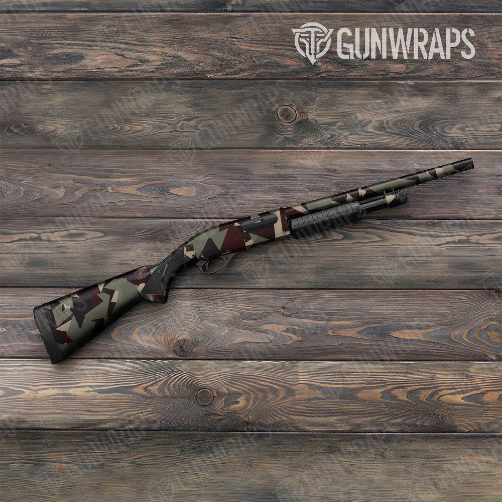 Shattered Militant Blood Camo Shotgun Gun Skin Vinyl Wrap